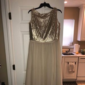 Gold Christina Wu Bridesmaid Dress